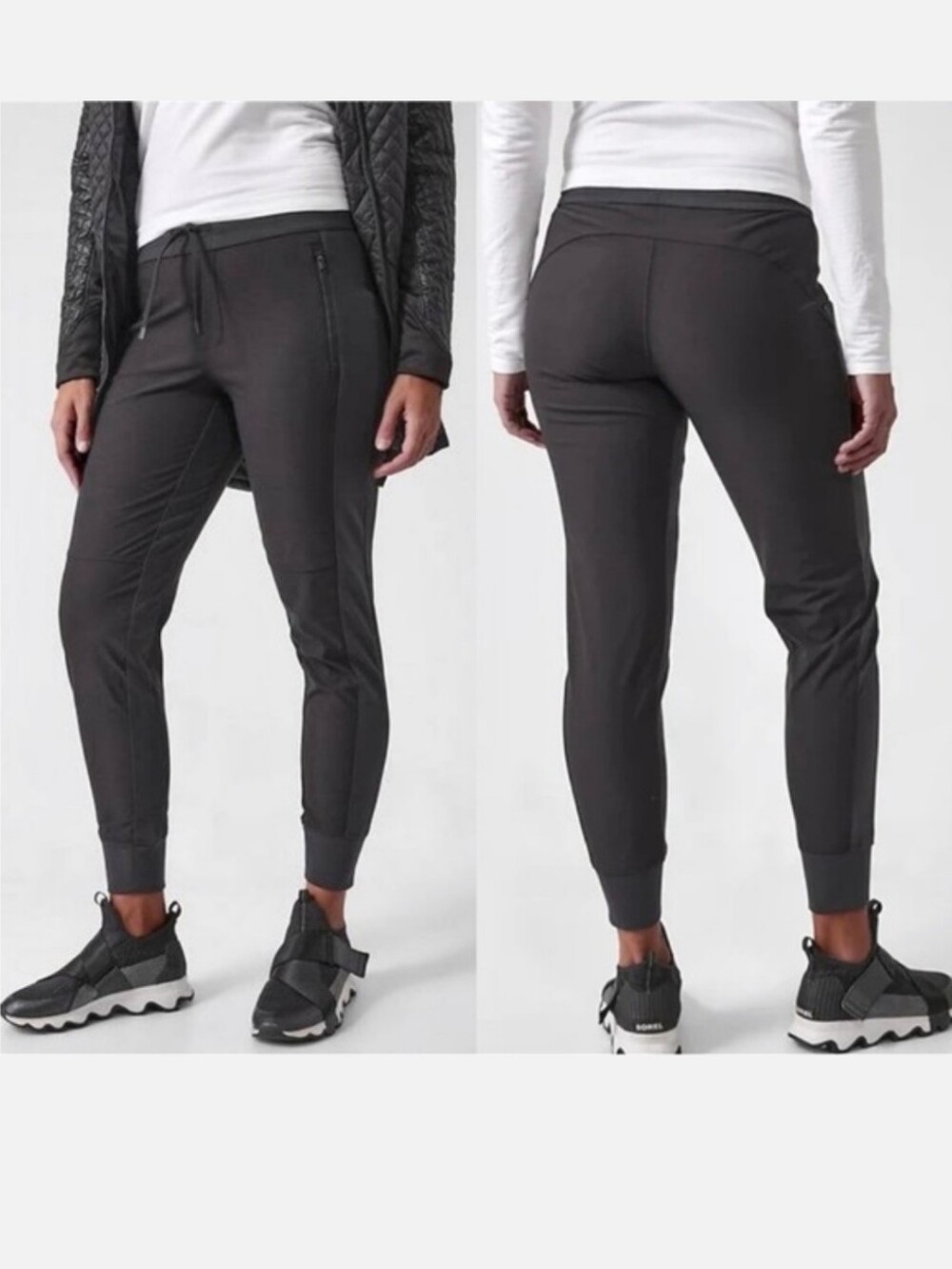 Athleta Black Headlands Hybrid Trek Jogger Pants Size 8 - Picture 1 of 7